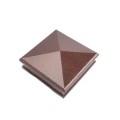 3.625" Sq. Neptune Low Voltage LED Lighted Vinyl Post Cap for Vinyl Fence and Railing (Cool White) Antique Copper