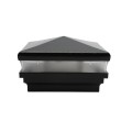 3.625" Sq. Neptune Low Voltage LED Lighted Post Cap - Hammertone Black 1484-LED-HB-3K