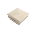 4" Sq. Neptune Low Voltage LED Lighted Vinyl Post Cap for Vinyl Fence and Railing (Cool White) Almond