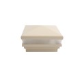 4" Sq. Neptune Low Voltage LED Lighted Vinyl Post Cap for Vinyl Fence and Railing (Cool White) Almond