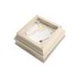 4" Sq. Neptune Low Voltage LED Lighted Vinyl Post Cap for Vinyl Fence and Railing (Cool White) Almond