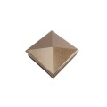 4" Sq. Neptune Low Voltage LED Lighted Vinyl Post Cap for Vinyl Fence and Railing (Warm White) Antique Gold