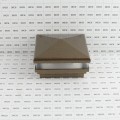 4" Sq. Neptune Low Voltage LED Lighted Vinyl Post Cap for Vinyl Fence and Railing (Warm White) Antique Gold
