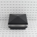 4" Sq. Neptune Low Voltage LED Lighted Vinyl Post Cap for Vinyl Fence and Railing (Cool White) Hammertone Black 
