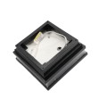 4" Sq. Neptune Low Voltage LED Lighted Vinyl Post Cap for Vinyl Fence and Railing (Cool White) Hammertone Black 