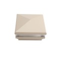4" Sq. Neptune Low Voltage LED Lighted Vinyl Post Cap for Vinyl Fence and Railing (Warm White) Khaki