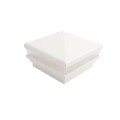 4" Sq. Neptune Low Voltage LED Lighted Vinyl Post Cap for Vinyl Fence and Railing (Warm White) White