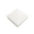 4" Sq. Neptune Low Voltage LED Lighted Vinyl Post Cap for Vinyl Fence and Railing (Warm White) White