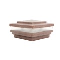 3.625" Sq. Cape May Low Voltage LED Lighted Vinyl Post Cap for Vinyl Fence and Railing (Cool White) Antique Copper