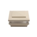 4" Sq. Cape May Low Voltage LED Lighted Vinyl Post Cap for Vinyl Fence and Railing (Warm White) Almond (simple6)