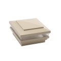 4" Sq. Cape May Low Voltage LED Lighted Vinyl Post Cap for Vinyl Fence and Railing (Warm White) Almond (simple6)