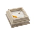 4" Sq. Cape May Low Voltage LED Lighted Vinyl Post Cap for Vinyl Fence and Railing (Warm White) Almond (simple6)