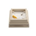 4" Sq. Cape May Low Voltage LED Lighted Vinyl Post Cap for Vinyl Fence and Railing (Warm White) Almond (simple6)
