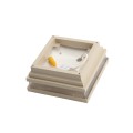 4" Sq. Cape May Low Voltage LED Lighted Vinyl Post Cap for Vinyl Fence and Railing (Warm White) Almond (simple6)