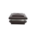 4" Sq. Cape May Low Voltage LED Lighted Vinyl Post Cap for Vinyl Fence and Railing (Cool White) Antique Brown