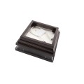 4" Sq. Cape May Low Voltage LED Lighted Vinyl Post Cap for Vinyl Fence and Railing (Cool White) Antique Brown