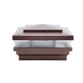 4" Sq. Cape May Low Voltage LED Lighted Vinyl Post Cap for Vinyl Fence and Railing (Warm White) Antique Copper (simple6)