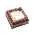 4" Sq. Cape May Low Voltage LED Lighted Vinyl Post Cap for Vinyl Fence and Railing (Warm White) Antique Copper (simple6)