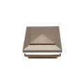 LMT 4" Sq. Cape May Low Voltage LED Lighted Vinyl Post Cap - Antique Gold LMT-1487-LED-AGO-5K