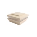 4" Sq. Cape May Low Voltage LED Lighted Vinyl Post Cap for Vinyl Fence and Railing (Warm White) Beige