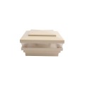 4" Sq. Cape May Low Voltage LED Lighted Vinyl Post Cap for Vinyl Fence and Railing (Warm White) Beige