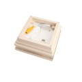4" Sq. Cape May Low Voltage LED Lighted Vinyl Post Cap for Vinyl Fence and Railing (Warm White) Beige