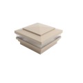 4" Sq. Cape May Low Voltage LED Lighted Vinyl Post Cap for Vinyl Fence and Railing (Warm White) Khaki