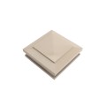 4" Sq. Cape May Low Voltage LED Lighted Vinyl Post Cap for Vinyl Fence and Railing (Warm White) Khaki