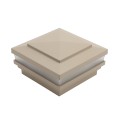 4" x 4" Cape May Low Voltage (Warm White LED) Lighted Vinyl Post Cap - Khaki