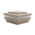 4" x 4" Cape May Low Voltage (Warm White LED) Lighted Vinyl Post Cap - Khaki