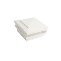 4" Sq. Cape May Low Voltage LED Lighted Vinyl Post Cap for Vinyl Fence and Railing (Cool White) White