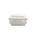 4" Sq. Cape May Low Voltage LED Lighted Vinyl Post Cap for Vinyl Fence and Railing (Cool White) White