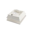 4" Sq. Cape May Low Voltage LED Lighted Vinyl Post Cap for Vinyl Fence and Railing (Cool White) White