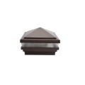 3.625" Sq. Haven Low Voltage LED Lighted Vinyl Post Cap for Vinyl Fence and Railing (Cool White) Antique Brown