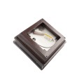 3.625" Sq. Haven Low Voltage LED Lighted Vinyl Post Cap for Vinyl Fence and Railing (Cool White) Antique Brown