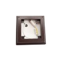 3.625" Sq. Haven Low Voltage LED Lighted Vinyl Post Cap for Vinyl Fence and Railing (Cool White) Antique Brown