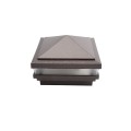 4" Sq. Haven Low Voltage LED Lighted Vinyl Post Cap for Vinyl Fence and Railing (Warm White) Antique Brown
