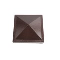 4" Sq. Haven Low Voltage LED Lighted Vinyl Post Cap for Vinyl Fence and Railing (Warm White) Antique Brown