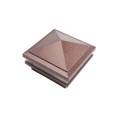 4" Sq. Haven Low Voltage LED Lighted Vinyl Post Cap for Vinyl Fence and Railing (Warm White) Antique Copper