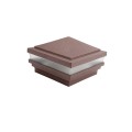 4" Sq. Haven Low Voltage LED Lighted Vinyl Post Cap for Vinyl Fence and Railing (Warm White) Antique Copper