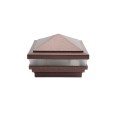 4" Sq. Haven Low Voltage LED Lighted Vinyl Post Cap for Vinyl Fence and Railing (Warm White) Antique Copper