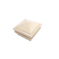 4" Sq. Haven Low Voltage LED Lighted Vinyl Post Cap for Vinyl Fence and Railing (Warm White) Beige