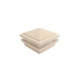 4" Sq. Haven Low Voltage LED Lighted Vinyl Post Cap for Vinyl Fence and Railing (Warm White) Beige