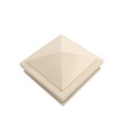 4" Sq. Haven Low Voltage LED Lighted Vinyl Post Cap for Vinyl Fence and Railing (Warm White) Beige