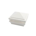 4" Sq. Haven Low Voltage LED Lighted Vinyl Post Cap for Vinyl Fence and Railing (Warm White) White
