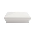 5X5 Neptune Style Vinyl Post Cap for Vinyl Fence and Railing (White) (simple_unboxed)