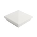 5X5 Neptune Style Vinyl Post Cap for Vinyl Fence and Railing (White) (simple_unboxed)