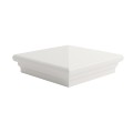 5X5 Neptune Style Vinyl Post Cap for Vinyl Fence and Railing (White) (simple_unboxed)
