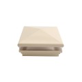 5" Sq. Neptune Low Voltage LED Lighted Vinyl Post Cap for Vinyl Fence and Railing (Warm White) Beige