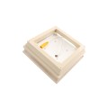 5" Sq. Neptune Low Voltage LED Lighted Vinyl Post Cap for Vinyl Fence and Railing (Warm White) Beige